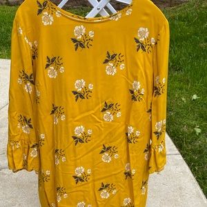 Mustard yellow floral old navy dress